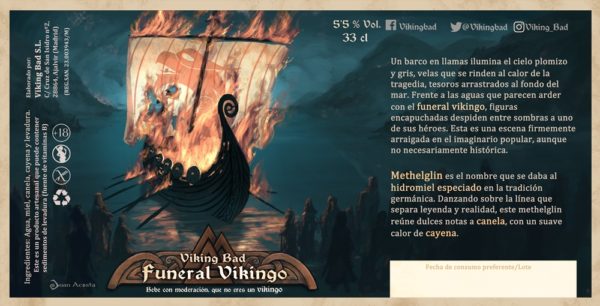 Hidromiel Viking Bad Funeral Vikingo (capsicumel) 33cl - Imagen 2