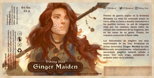 Hidromiel Viking Bad Ginger Maiden (metheglin de jengibre) 33cl - Imagen 2